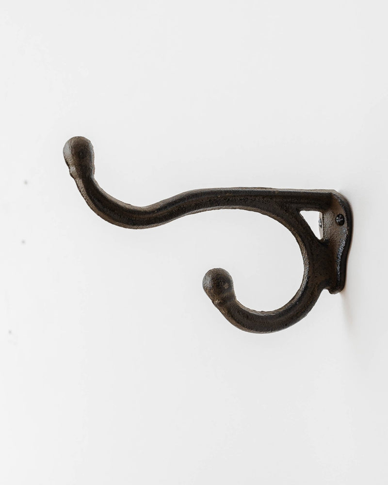 Double Antique Iron Wall Hook - Lone Fox