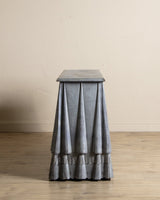 Draped Metal Console Table w/ Hand Painted Tassels, 1950's - Lone Fox