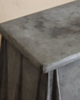 Draped Metal Console Table w/ Hand Painted Tassels, 1950's - Lone Fox