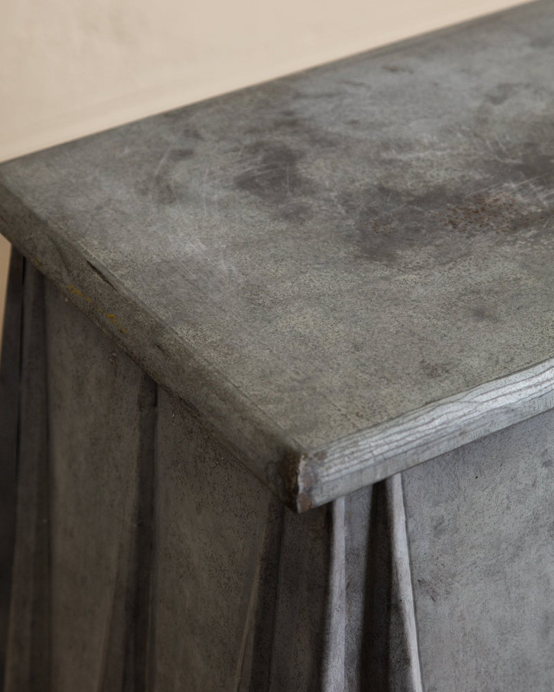 Draped Metal Console Table w/ Hand Painted Tassels, 1950's - Lone Fox