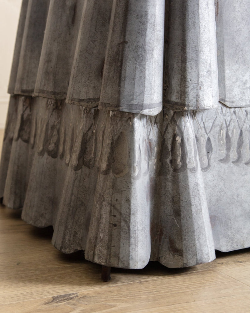 Draped Metal Console Table w/ Hand Painted Tassels, 1950's - Lone Fox