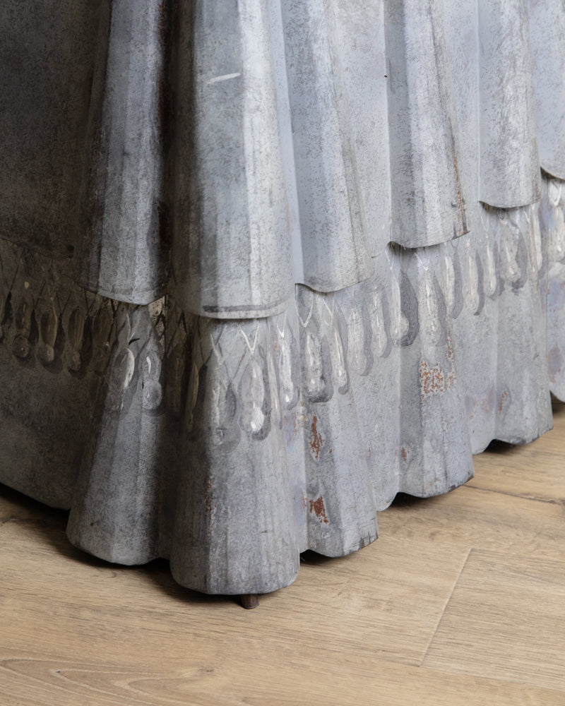 Draped Metal Console Table w/ Hand Painted Tassels, 1950's - Lone Fox