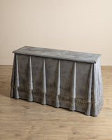 Draped Metal Console Table w/ Hand Painted Tassels, 1950's - Lone Fox