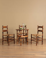 Dutch Art Deco Oak Chairs and Table Set, Netherlands, 1930s - Lone Fox