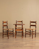 Dutch Art Deco Oak Chairs and Table Set, Netherlands, 1930s - Lone Fox
