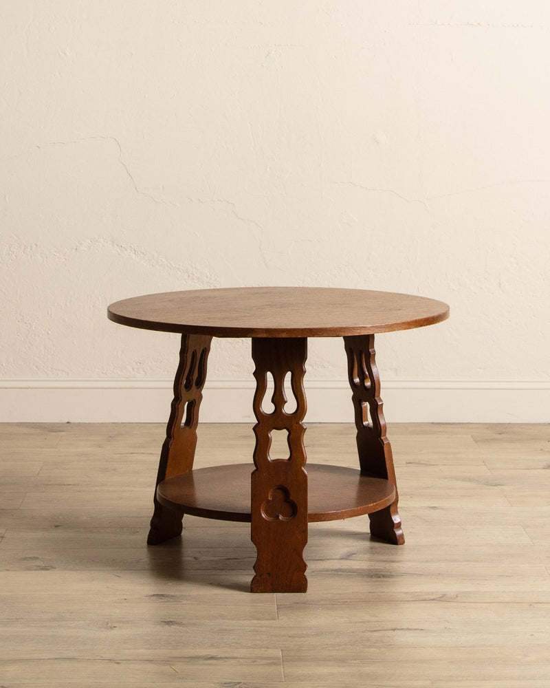 Dutch Art Deco Oak Side Table, 1940's - Lone Fox