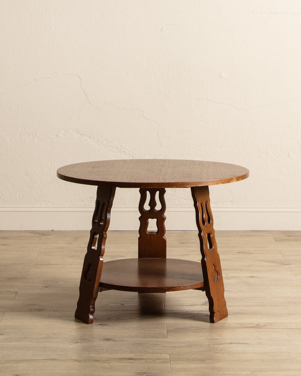 Dutch Art Deco Oak Side Table, 1940's - Lone Fox