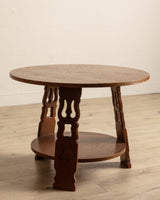 Dutch Art Deco Oak Side Table, 1940's - Lone Fox