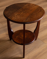 Dutch Art Deco Oak Side Table, Netherlands, 1920s - Lone Fox