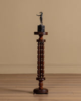 Dutch Art Deco Turned Oak Pedestal Plant Stand, Netherlands, 1930s - Lone Fox