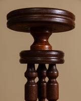 Dutch Art Deco Turned Oak Pedestal Plant Stand, Netherlands, 1930s - Lone Fox
