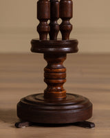 Dutch Art Deco Turned Oak Pedestal Plant Stand, Netherlands, 1930s - Lone Fox