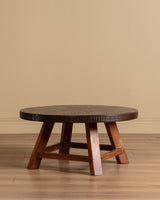 Dutch Brutalist Copper & Oak Coffee Table, Netherlands, 1970s - Lone Fox