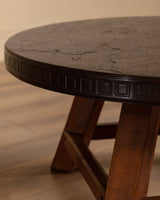 Dutch Brutalist Copper & Oak Coffee Table, Netherlands, 1970s - Lone Fox