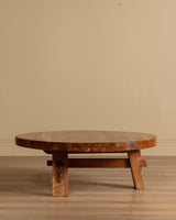 Dutch Brutalist Oak Mortise & Tenon Coffee Table, Netherlands, 1970s - Lone Fox