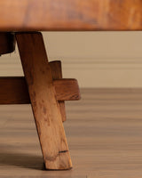 Dutch Brutalist Oak Mortise & Tenon Coffee Table, Netherlands, 1970s - Lone Fox