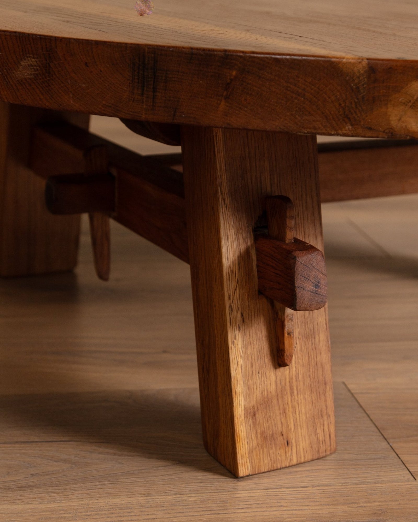 Dutch Brutalist Oak Mortise & Tenon Coffee Table, Netherlands