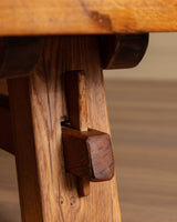 Dutch Brutalist Oak Mortise & Tenon Coffee Table, Netherlands, 1970s - Lone Fox