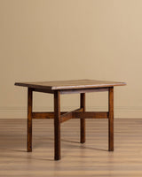 Dutch Oak Cross Base Accent Table, 1950's - Lone Fox