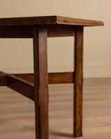 Dutch Oak Cross Base Accent Table, 1950's - Lone Fox
