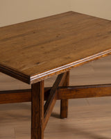 Dutch Oak Cross Base Accent Table, 1950's - Lone Fox