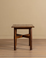 Dutch Oak Cross Base Accent Table, 1950's - Lone Fox