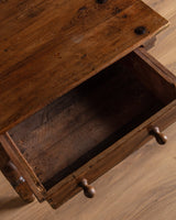 Dutch Oak Side Table w/ Iron Nailheads, 1930's - Lone Fox