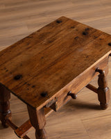 Dutch Oak Side Table w/ Iron Nailheads, 1930's - Lone Fox