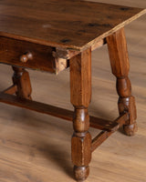 Dutch Oak Side Table w/ Iron Nailheads, 1930's - Lone Fox