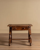 Dutch Oak Side Table w/ Iron Nailheads, 1930's - Lone Fox