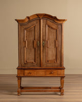 Dutch Oak Two Door Cabinet w/ Drawers, 1930's - Lone Fox