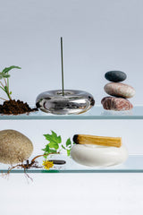 Chrome Incense Stone