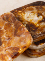 Smoked Amber Marbled Coasters – Set of 4
