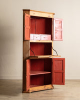 Early 19th Century Pine Corner Cabinet w/ Drop Down Desk, Sweden - Lone Fox