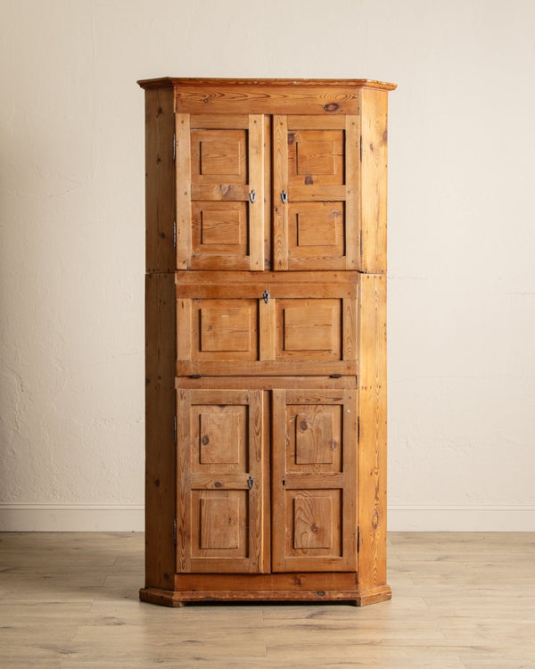 Early 19th Century Pine Corner Cabinet w/ Drop Down Desk, Sweden - Lone Fox