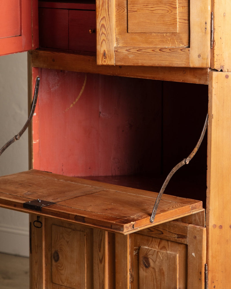 Early 19th Century Pine Corner Cabinet w/ Drop Down Desk, Sweden - Lone Fox