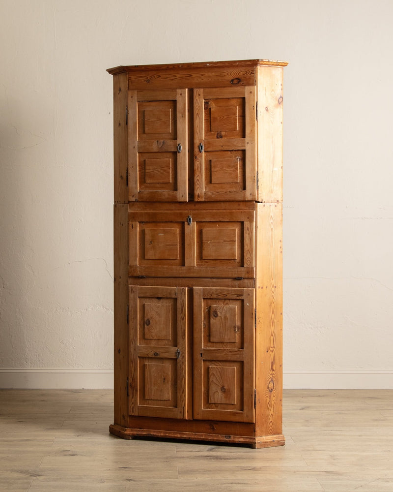 Early 19th Century Pine Corner Cabinet w/ Drop Down Desk, Sweden - Lone Fox