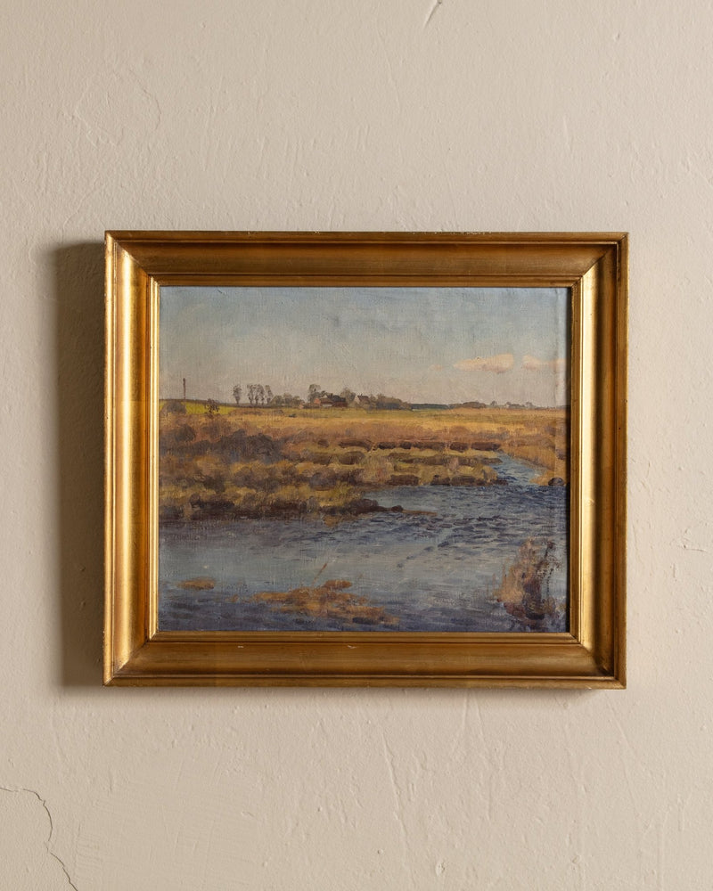 Early 20th Century American Impressionist Landscape Oil Painting - Lone Fox