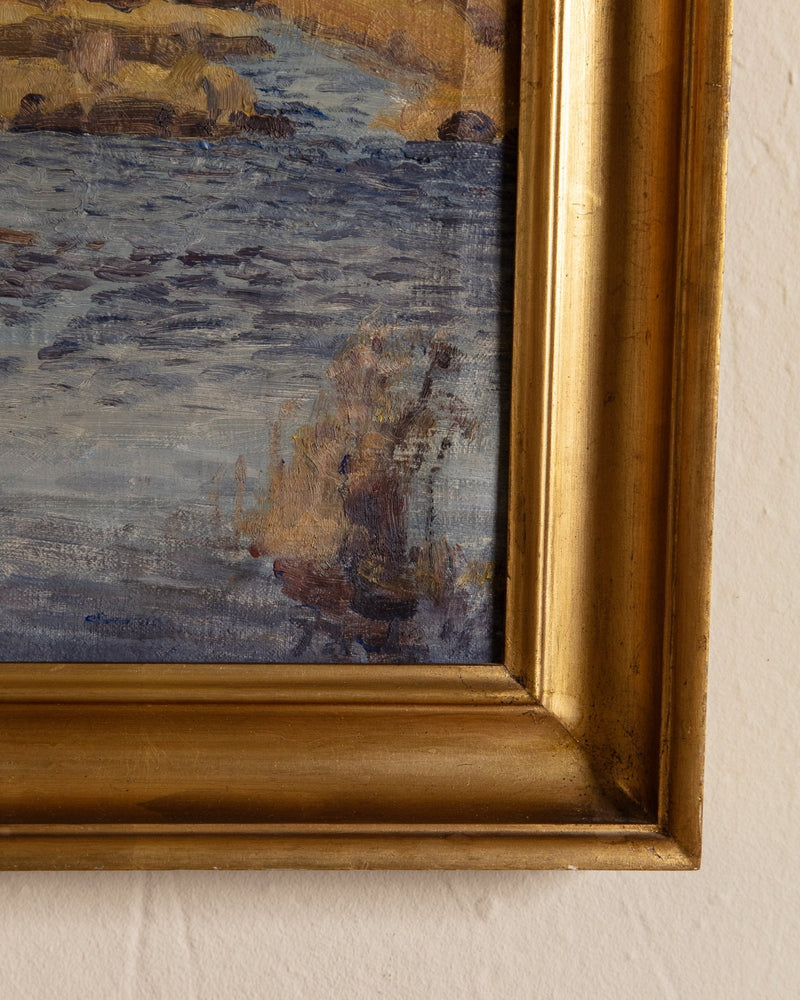 Early 20th Century American Impressionist Landscape Oil Painting - Lone Fox