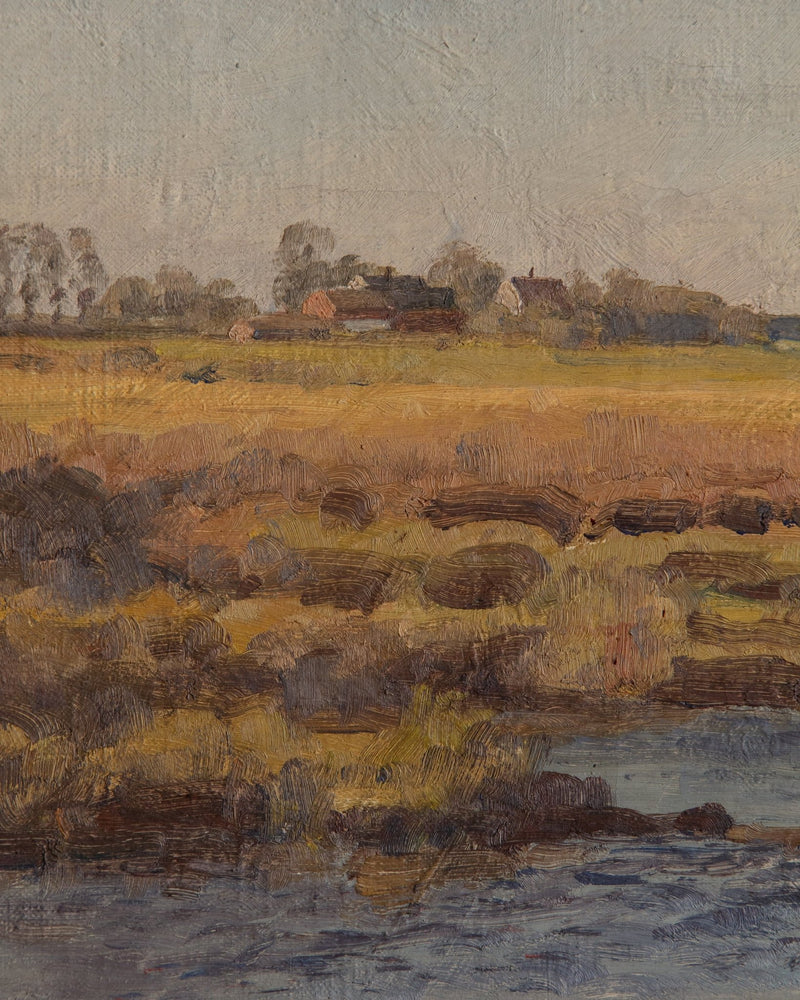 Early 20th Century American Impressionist Landscape Oil Painting - Lone Fox