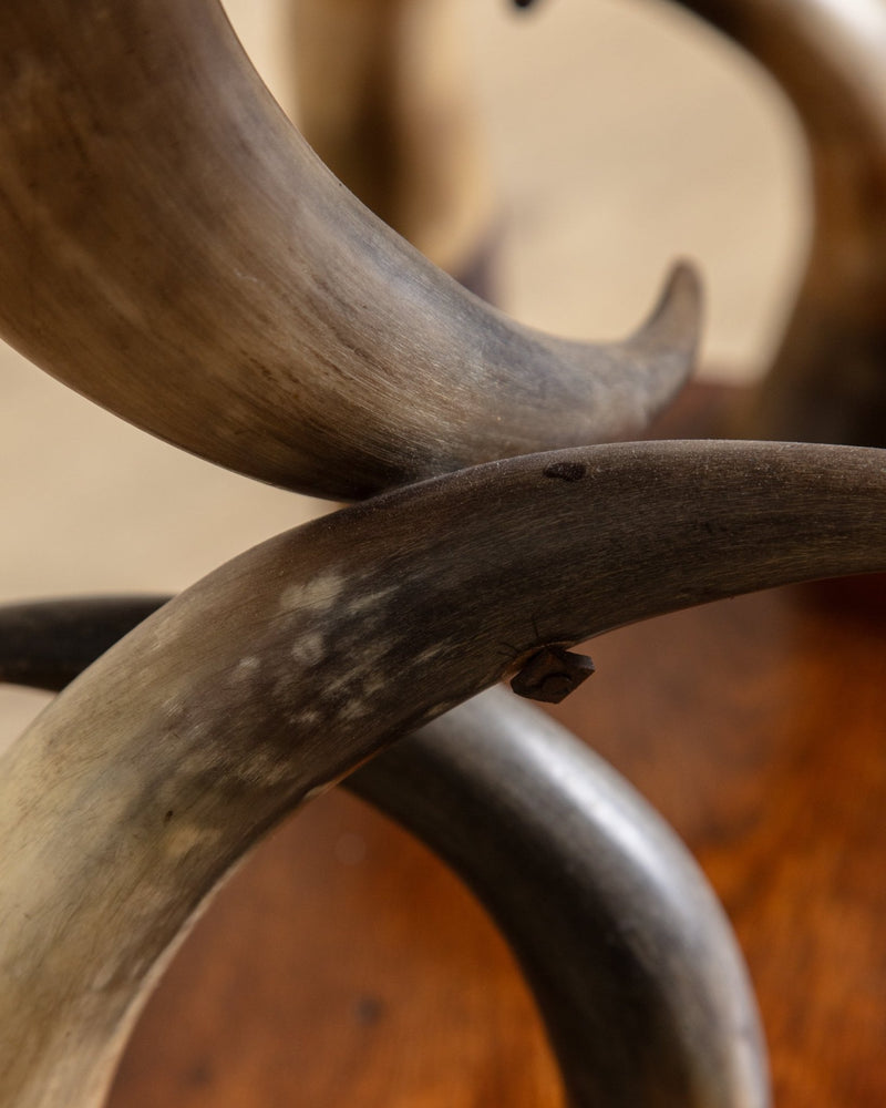 Early 20th Century Horn & Oak Accent Table - Lone Fox