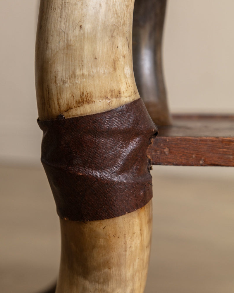 Early 20th Century Horn & Oak Accent Table - Lone Fox