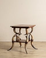 Early 20th Century Horn & Oak Accent Table - Lone Fox
