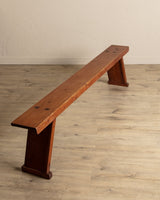 Early 20th Century Rustic Pine 87" Tennoned Bench, Sweden - Lone Fox