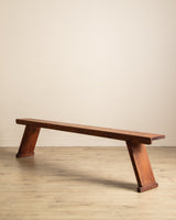Early 20th Century Rustic Pine 87" Tennoned Bench, Sweden - Lone Fox