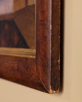 Early American Folk Bedroom Interior Oil Painting, 19th Century - Lone Fox
