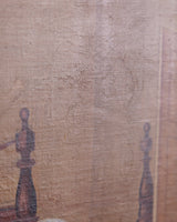 Early American Folk Bedroom Interior Oil Painting, 19th Century - Lone Fox