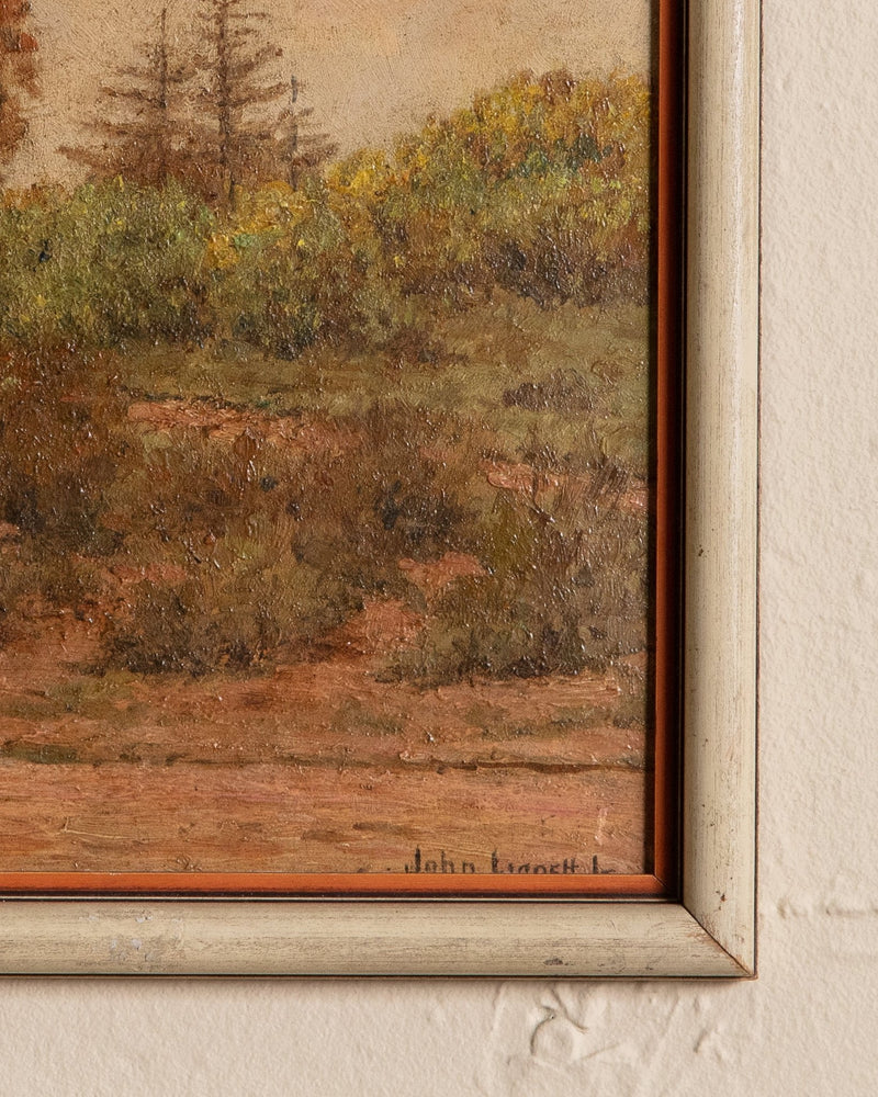 Early American Landscape Oil Painting, 20th Century - Lone Fox