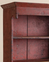 Early American Red Painted Stepback Cupboard, 19th Century - Lone Fox