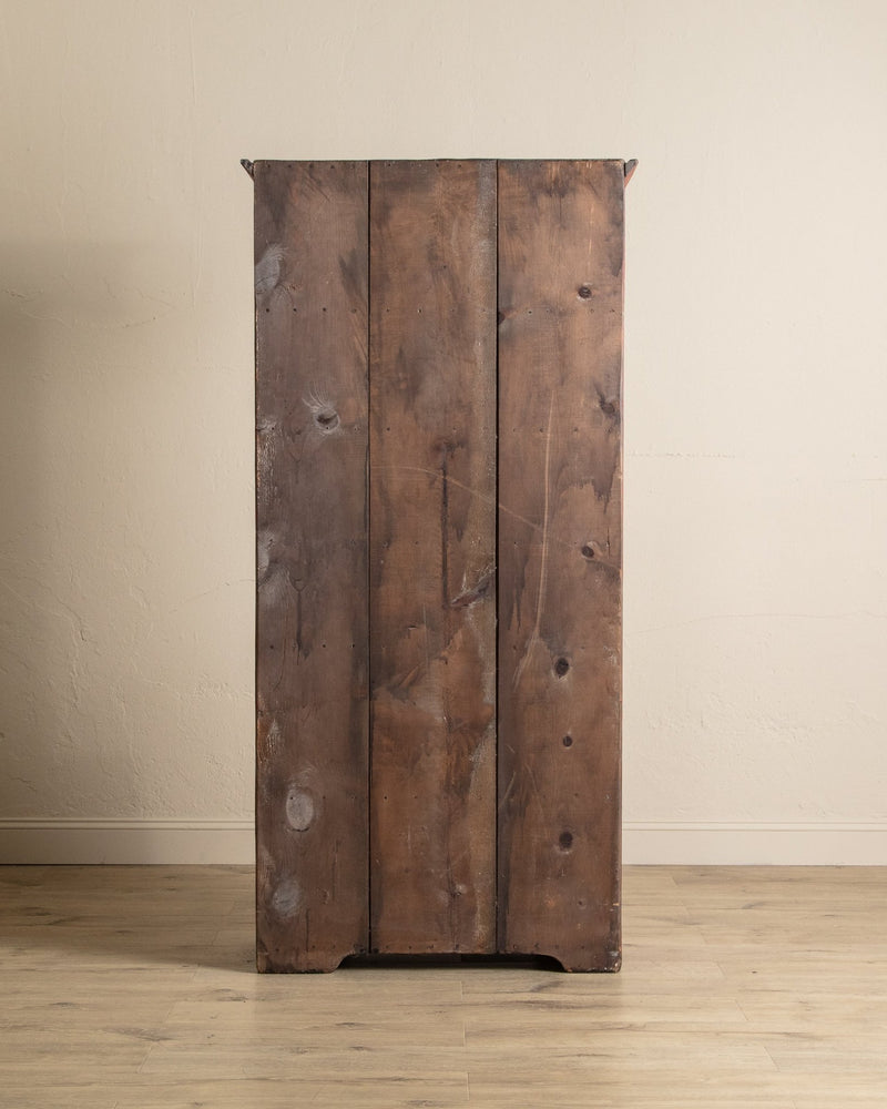 Early American Red Painted Stepback Cupboard, 19th Century - Lone Fox